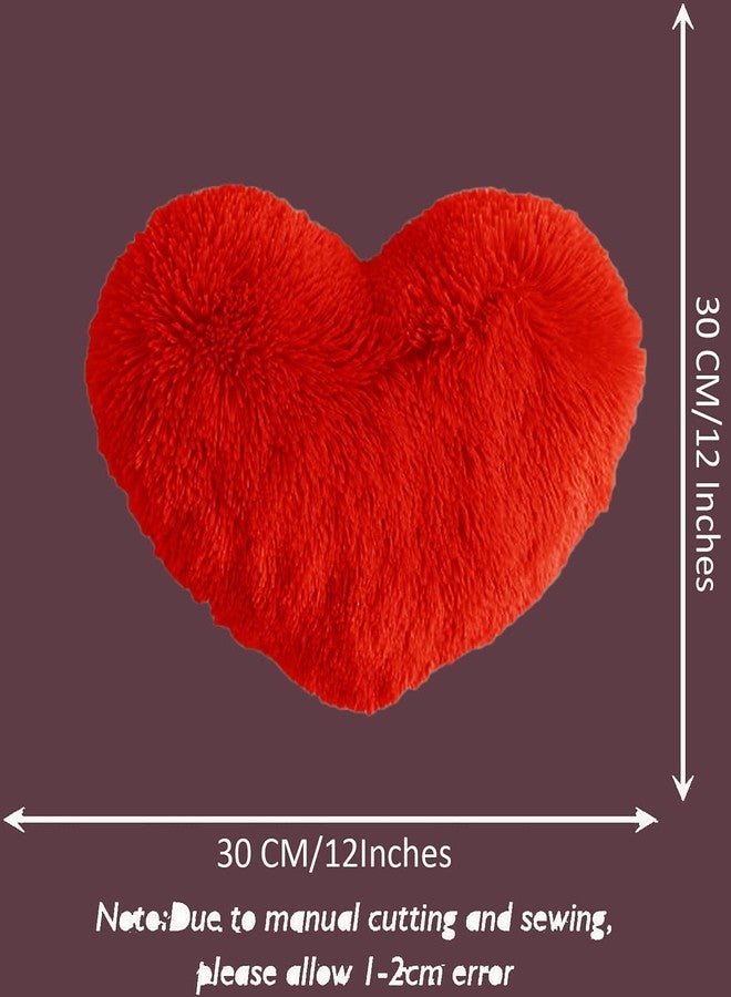 PICKKART وسادة بيك كارت الحمراء على شكل قلب، مقاس صغير 12 × 12 بوصة (أحمر) - Image 3